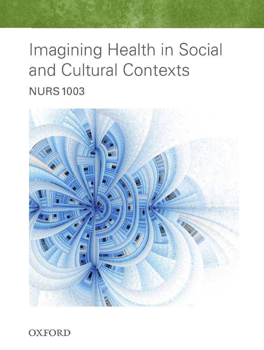 NURS1003 Imagining Health in Social and Cultural Contexts 2016