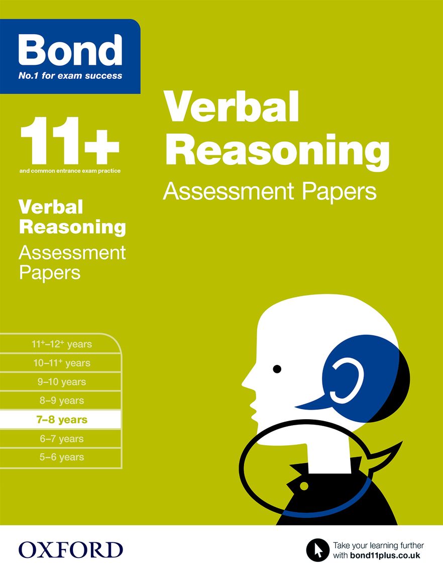 Bond 11 Verbal Reasoning Assessment Papers 7 to 8