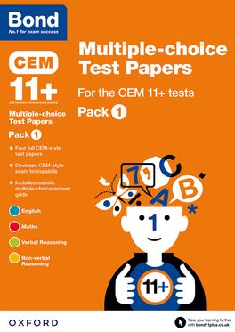 Bond 11+ Multiple choice Test Papers for the CEM 11+ Tests Pack 1