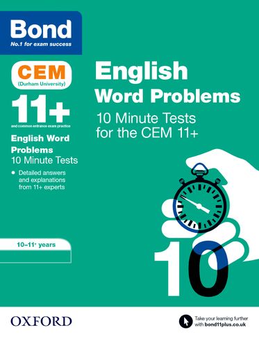 BOND 11+ CEM English Word Problems 10 Minute Tests 10-11 Years
