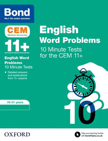 BOND 11+ CEM English Word Problems 10 Minute Tests 10-11 Years