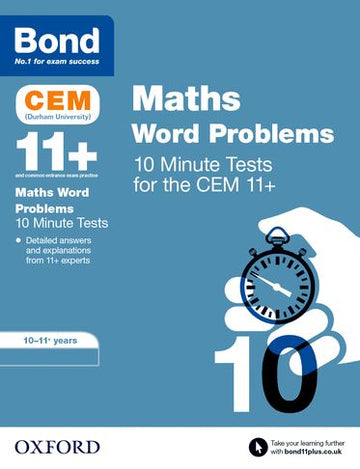 BOND 11+ CEM CEM Maths Word Problems 10 Minute Tests 10-11 Years