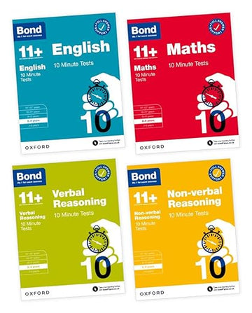 Bond 11+ 10 Minute Tests Mixed Pack 8 9 Years (PACK OF 4)