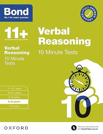 Bond 11+ 10 Minute Tests Verbal Reasoning 8 9 Years