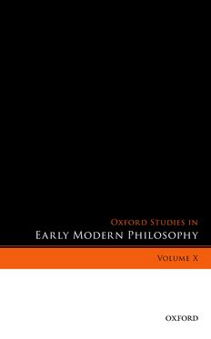 Oxford Studies in Early Modern Philosophy Volume X