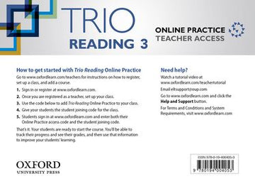 Trio Reading Level 3 Online Practice Teacher Access Card