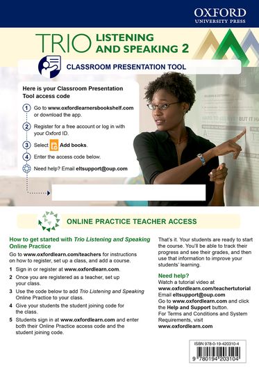 Trio Listening and Speaking Level 2 Teacher's Online Practice Pack