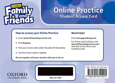 Family and Friends 4 Student's Internet Access Card
