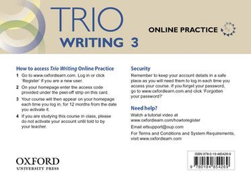 Trio Writing 3 Online Student Access Stand-alone Pack