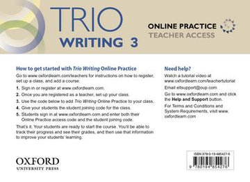 Trio Writing 3 Online Teacher's Access Stand-alone Pack