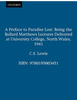 A Preface to Paradise Lost