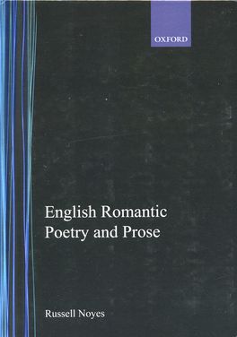 English Romantic Poetry and Prose