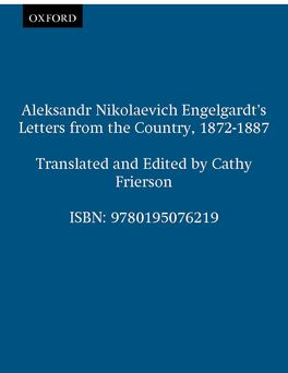 Aleksandr Nikolaevich Engelgardt's Letters from the Country, 1872-1887