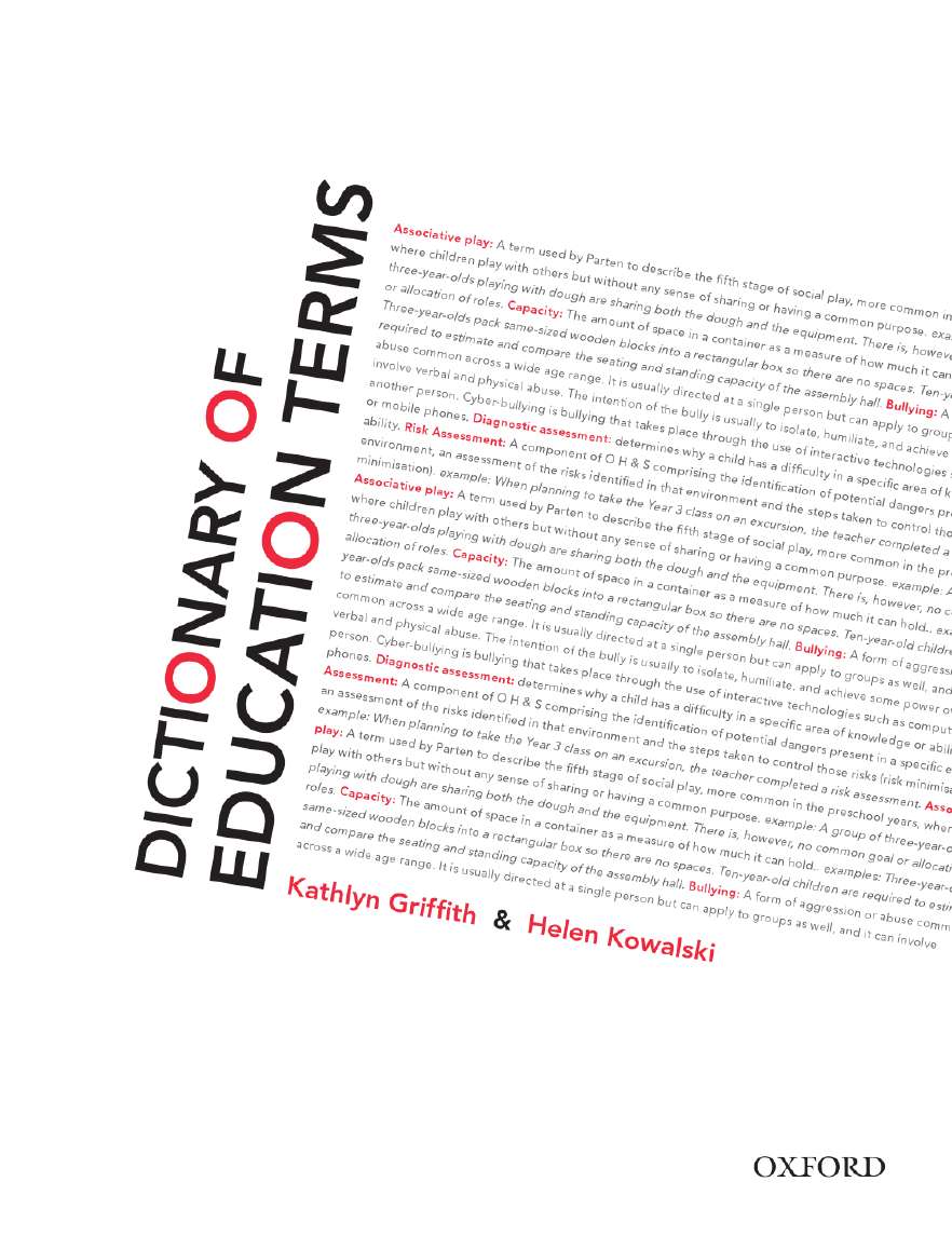 Dictionary of Education Terms