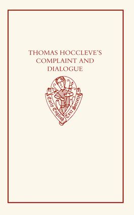 Thomas Hoccleve's Complaint and Dialogue