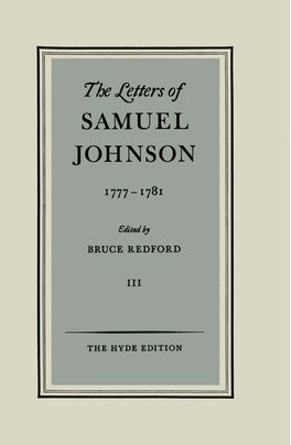 The Letters of Samuel Johnson: Volume III: 1777-1781