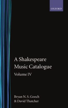 Shakespeare Music Catalogue: Volume IV, A