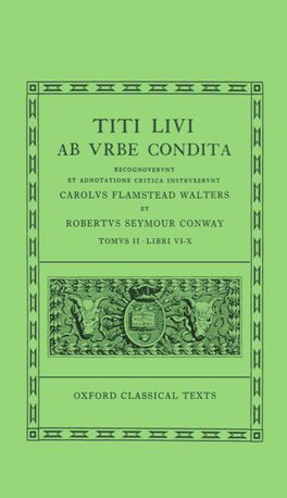 Livy Ab Urbe Condita Books VI-X