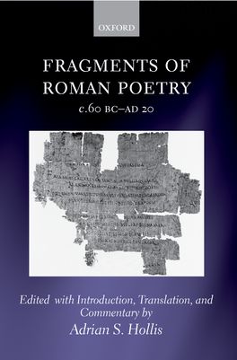Fragments of Roman Poetry c.60 BC-AD 20