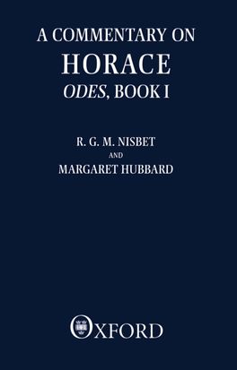 Commentary on Horace: Odes: Book 1, A