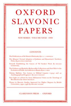 Oxford Slavonic Papers