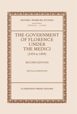 Government of Florence under the Medici (1434 to 1494), The
