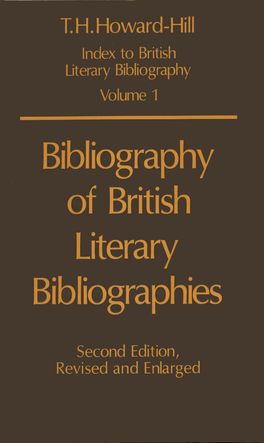 Bibliography of British Literary Bibliographies
