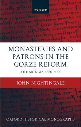 Monasteries and Patrons in the Gorze Reform