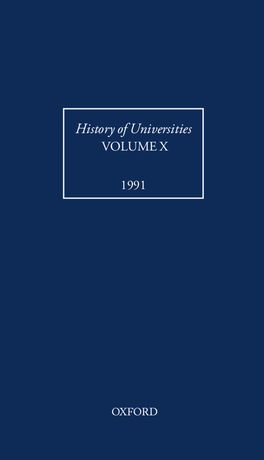 History of Universities, Volume X: 1990