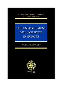 Enforcement of Judgments in Europe, The