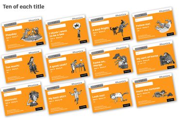 Read Write Inc Phonics: Black and White Orange Set 4 Storybooks Pack of 120