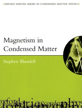 Magnetism in Condensed Matter