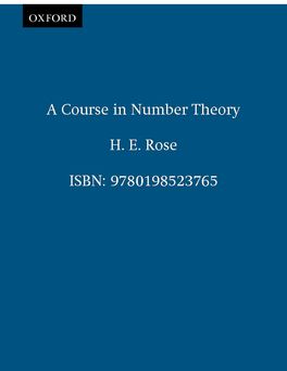 Course in Number Theory, A