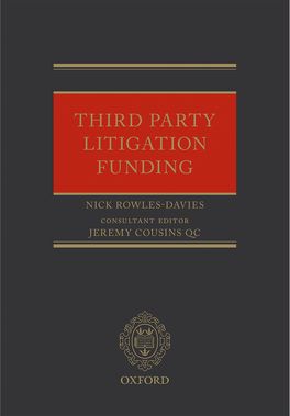 Third Party Litigation Funding