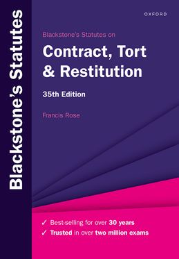 Blackstone's Statutes on Contract, Tort and Restitution