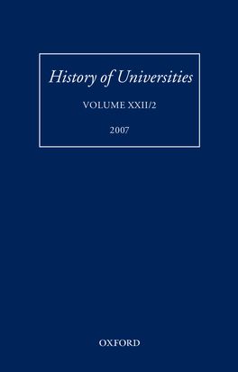History of Universities, Volume XXII/2: 2008