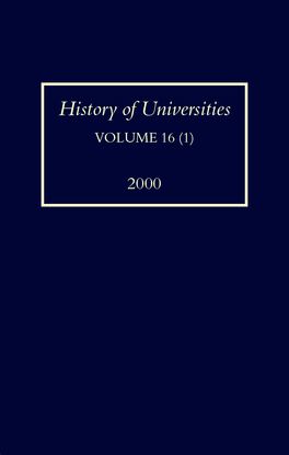 History of Universities, Volume XVI/1: 2000