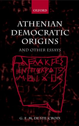 Athenian Democratic Origins and Other Essays