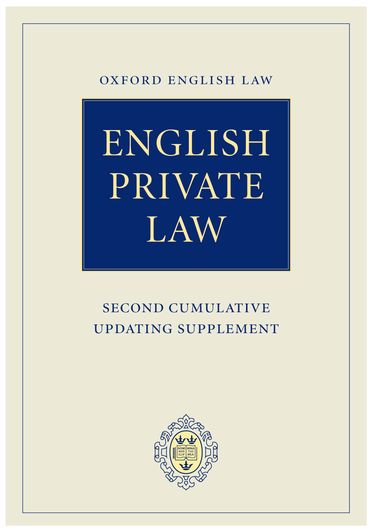 English Private Law Second Cumulative Updating Supplement