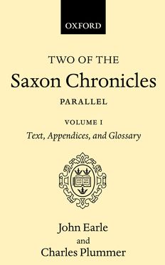Two Saxon Chronicles Volume 1