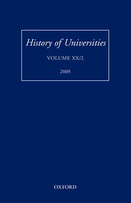 History of Universities, Volume XX/2: 2005