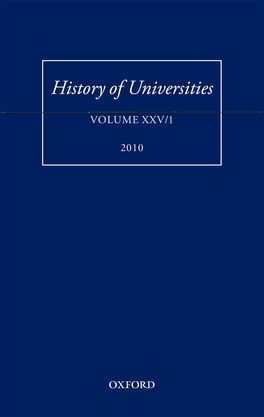 History of Universities, Volume XXV/1