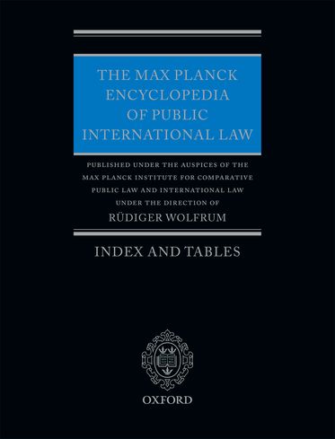 The Max Planck Encyclopedia of Public International Law Index