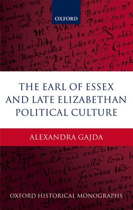 Earl of Essex and Late Elizabethan Political Culture, The