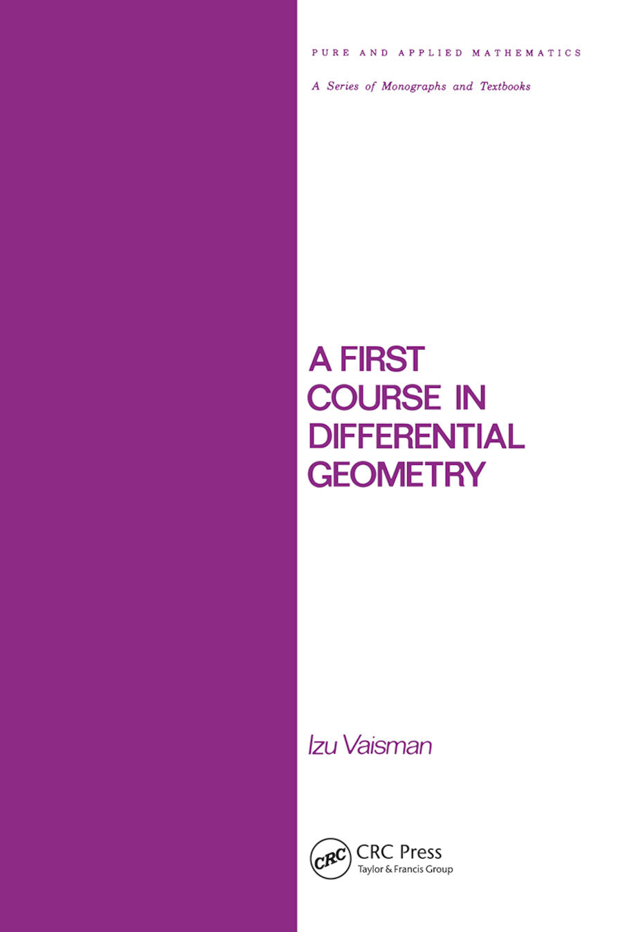 First Course in Differential Geometry