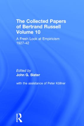 Collected Papers of Bertrand Russell, Volume 10
