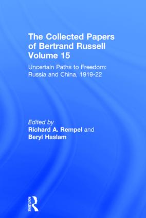 Collected Papers of Bertrand Russell, Volume 15