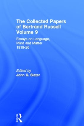 Collected Papers of Bertrand Russell, Volume 9