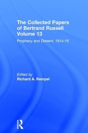 Collected Papers of Bertrand Russell, Volume 13