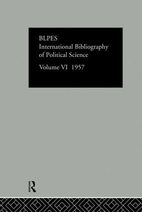 Intl Biblio Pol Sc 1957 Vol  6